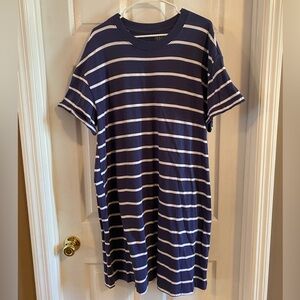 Time and Tru Navy and White Striped Mini Dress